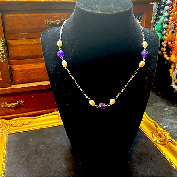 Freshwater Pearl & Amethyst Set - Picture 4 of 7